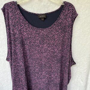 J. Jill A-line layering tank 4X navy & rose tunic